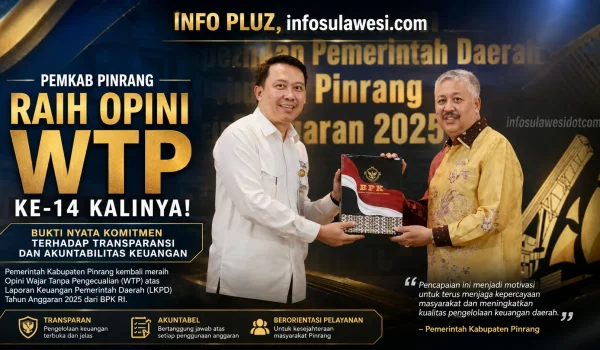 Prestasi Membanggakan! Pemkab Pinrang Kembali Sabet Opini WTP atas LKPD 2025 dari BPK RI