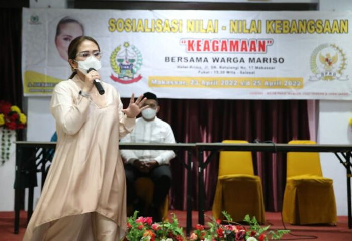 Legislator Golkar Debbie Rusdin Sosialisasi Kebangsaan di Kec. Mariso Makassar, Ajak Warga Jaga Kerukunan Antar Umat Beragama