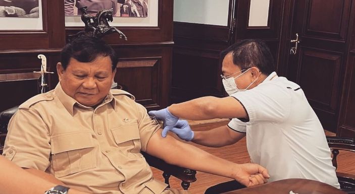 Prabowo Subianto Ucapkan Terimakasih Usai Disuntik Vaksin Nusantara untuk Booster